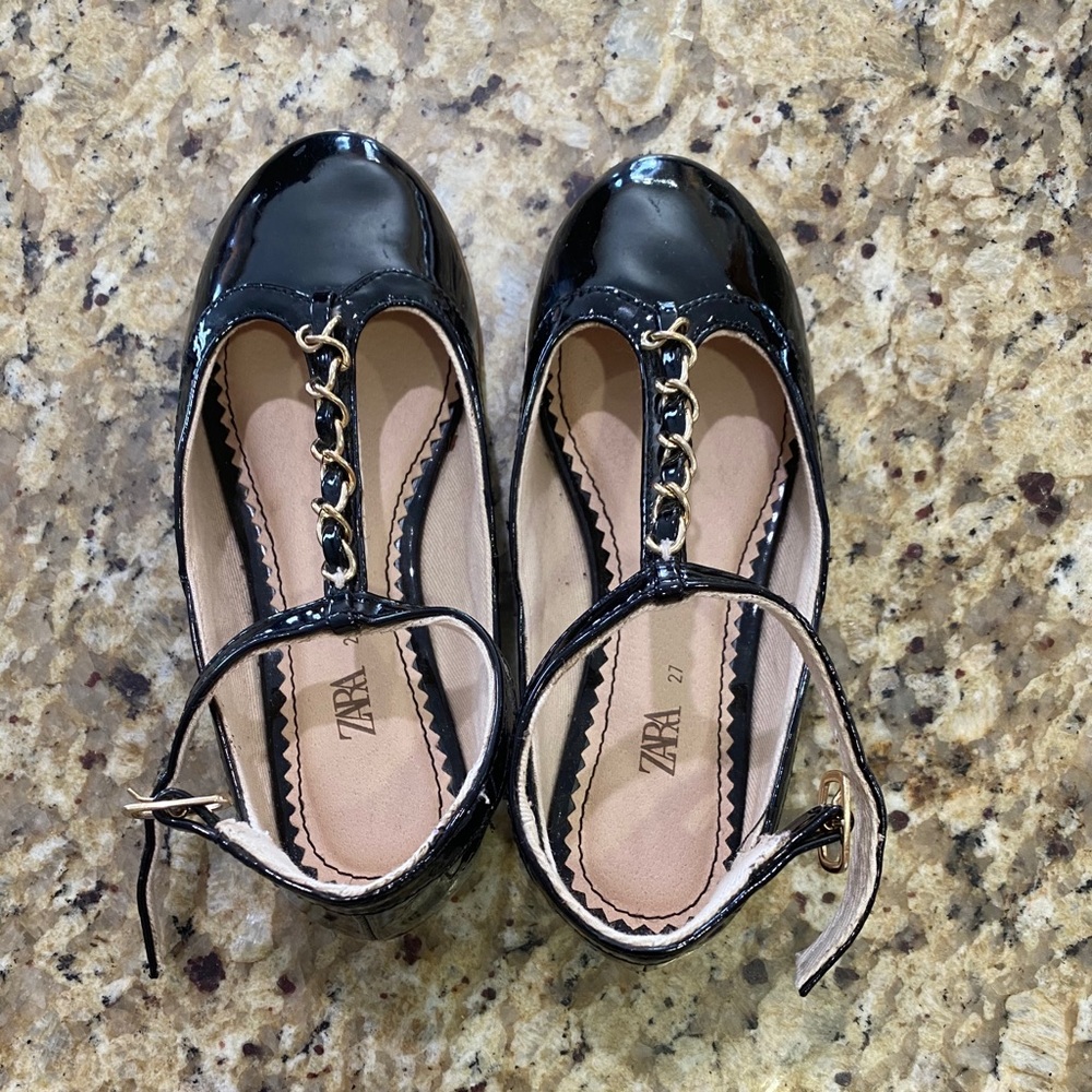 Zara Kids Patent Leather Strap Ballet Flat